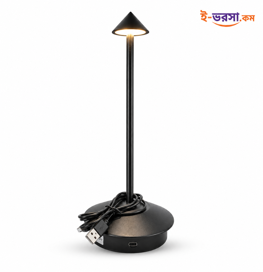 1800MAh Rechargeable Led Table Lamp for Bedroom Restaurant Decoration Light Black