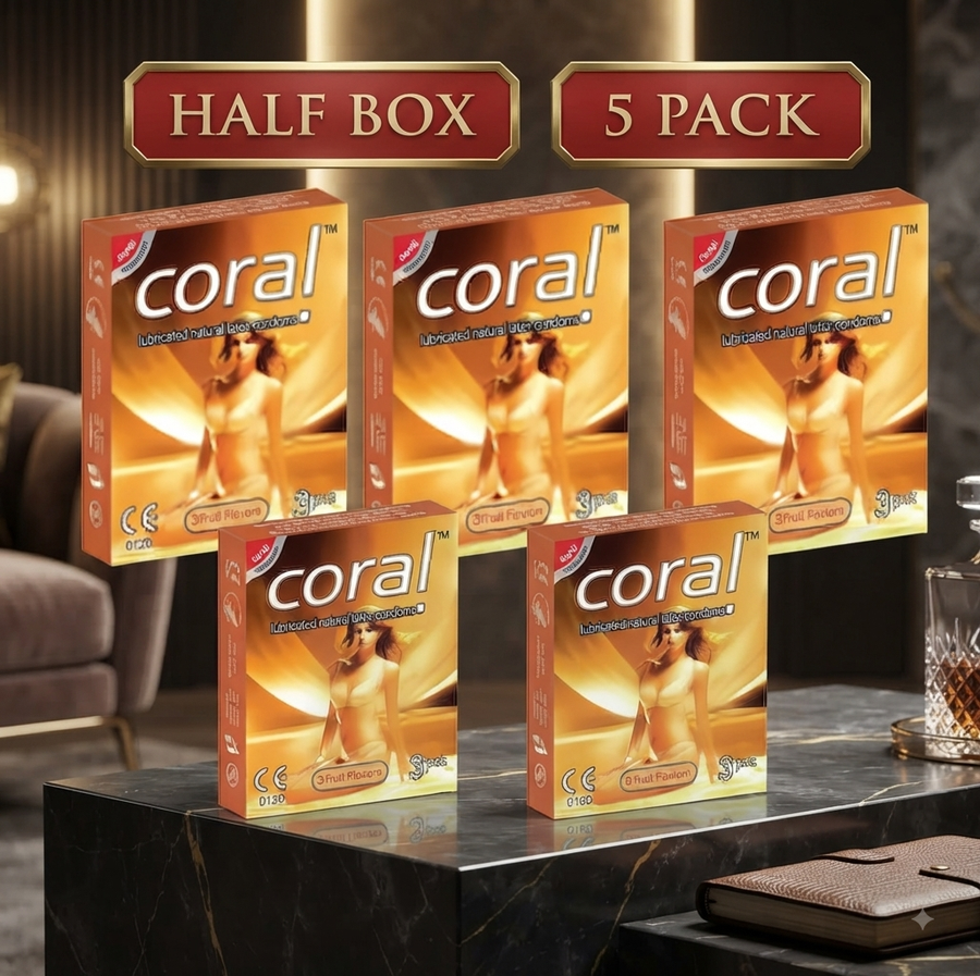 Coral 3 Fruits Flavors Lubricated Natural Latex Condom – 15 Pieces
