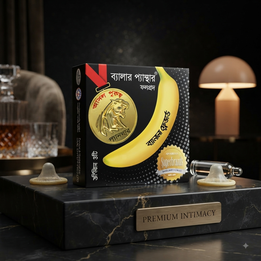 Panther Dotted Banana Flavored Condom – 3 Pieces