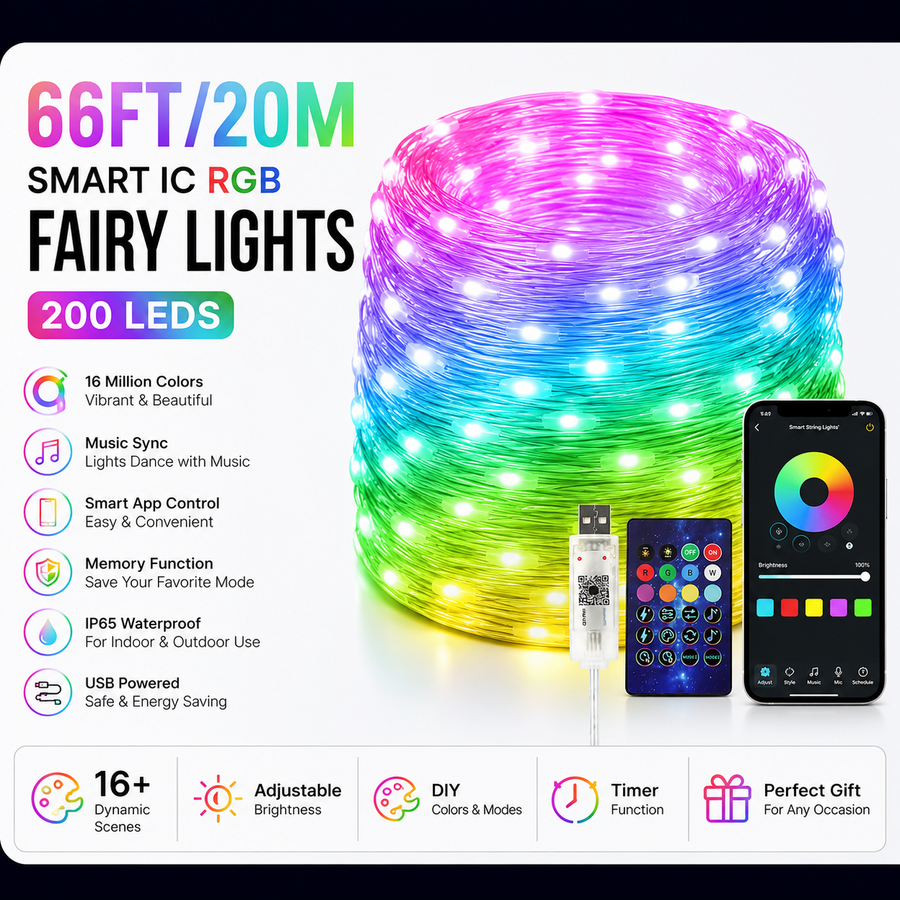 64 Feet RGB LED Strip Light – Premium RGB Lighting